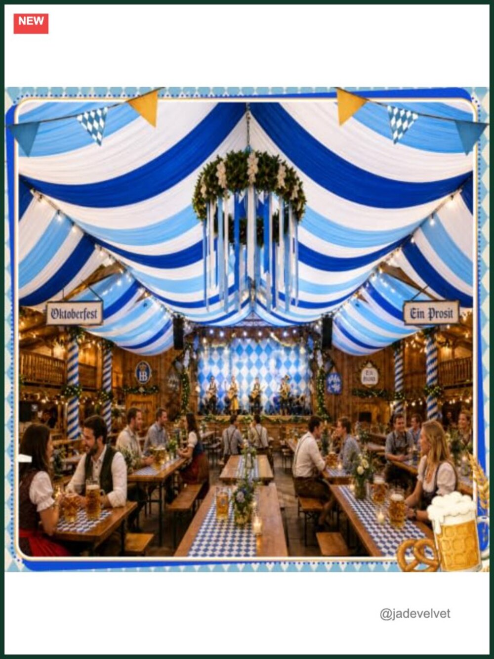 3 Rolls Oktoberfest Ceiling Drapes 39in x 98ft Plastic Party Backdrop Decor